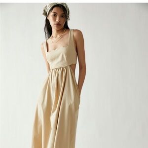 Free People Dressed for sunshine midi dress NWT Desert Topaz Large